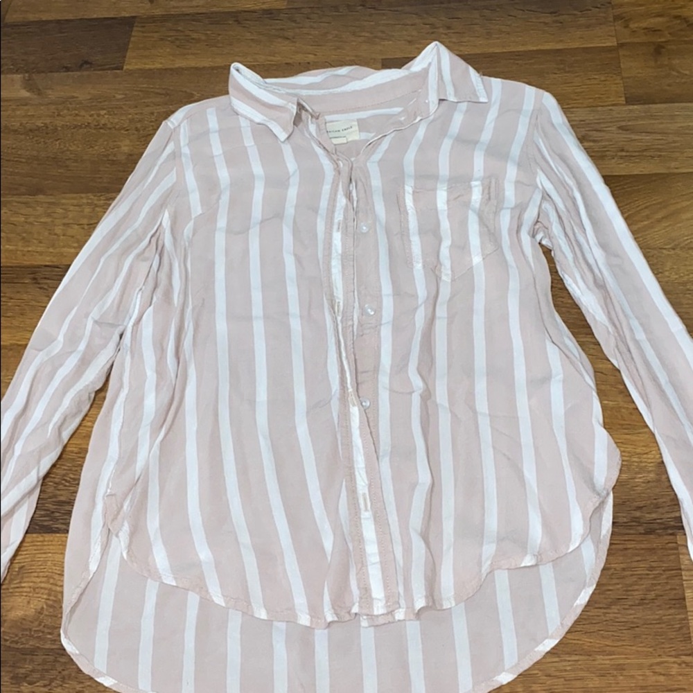 American Eagle light pink light flannel